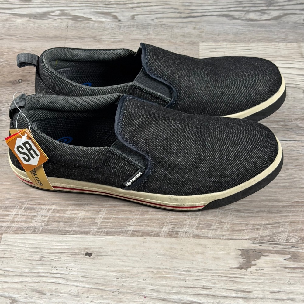 Nautilus Westside SlipOn Safety Shoes Woman's 9 N1435 Black Denim Oil Resistant